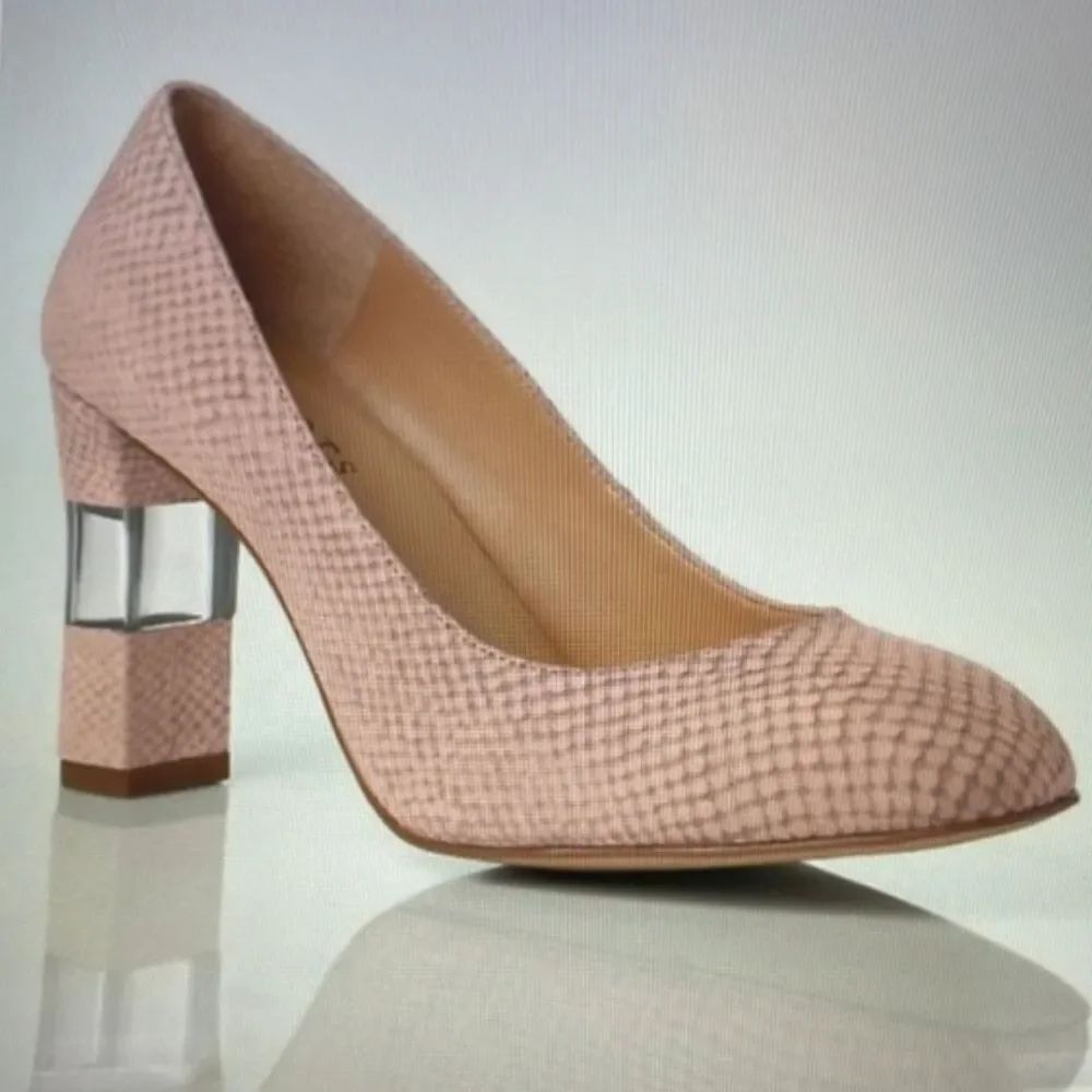 TALBOTS GENUINE LEATHER CLEAR HEEL INSET PUMPS SHOE